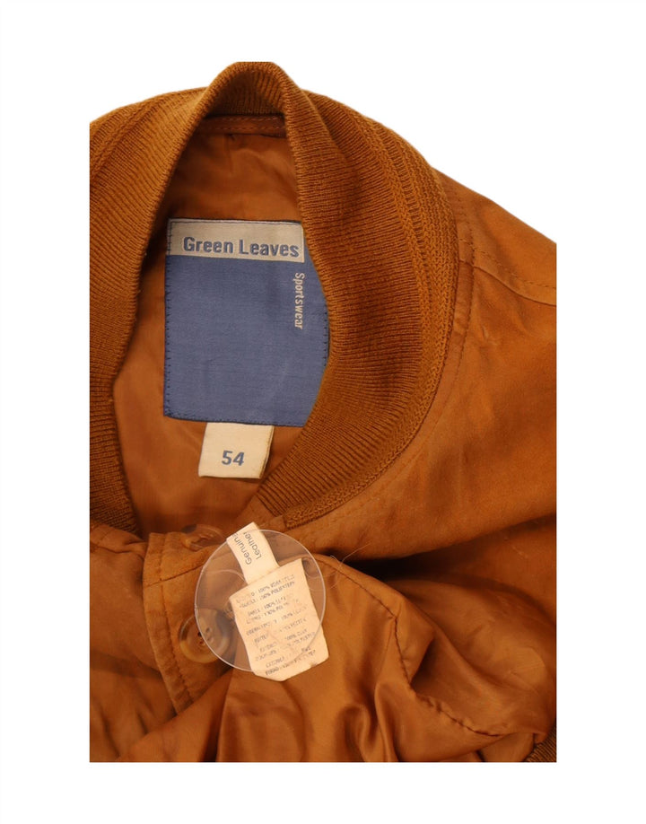 Green Leaves Herren Wildleder Bomberjacke IT 54 2XL Beige Leder
