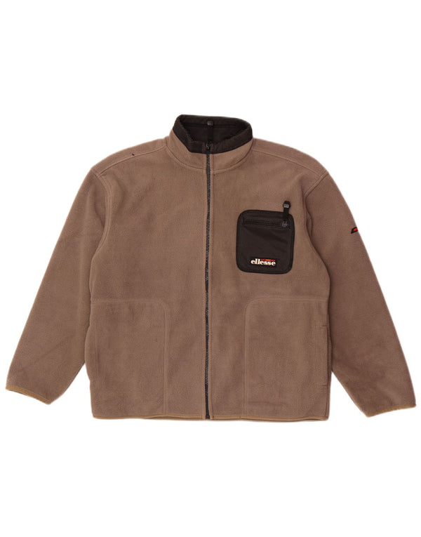Ellesse Jungen-Fleecejacke, 12–13 Jahre, groß, graues Colourblock-Polyester