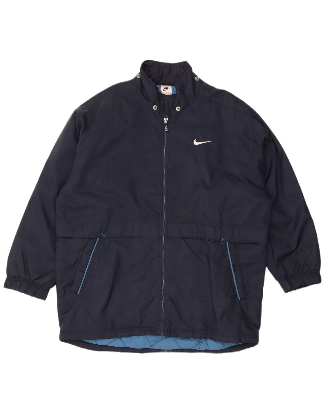 Nike Herren Graphic Windbreaker Jacke UK 42/44 Großes marineblaues Nylon