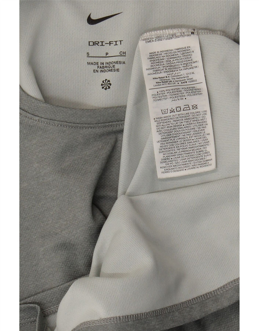 Nike Herren Dri Fit T-Shirt Top Small Grau Polyester