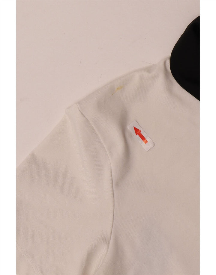 Nike Damen Dri Fit Poloshirt UK 10 Small Weiß Farbblock