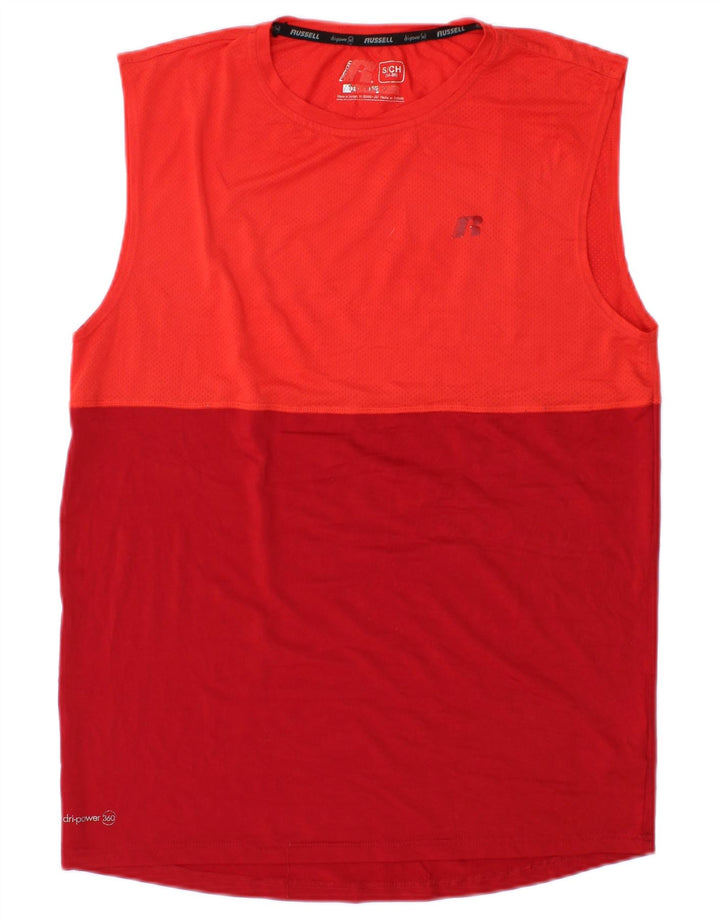 RUSSELL ATHLETIC Herren-Dri-Power-Weste, Oberteil, klein, rot, Farbblock-Polyester