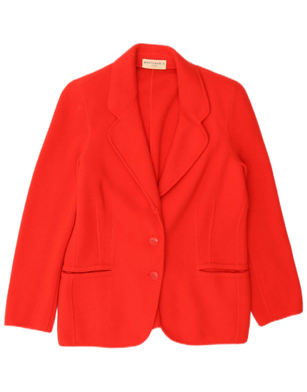 Vintage Damen Strick-Blazer mit 2 Knöpfen, UK 14, mittelroter Kaschmir