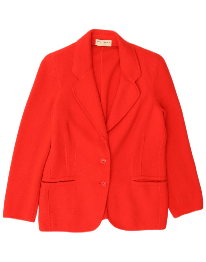 Vintage Damen Strick-Blazer mit 2 Knöpfen, UK 14, mittelroter Kaschmir