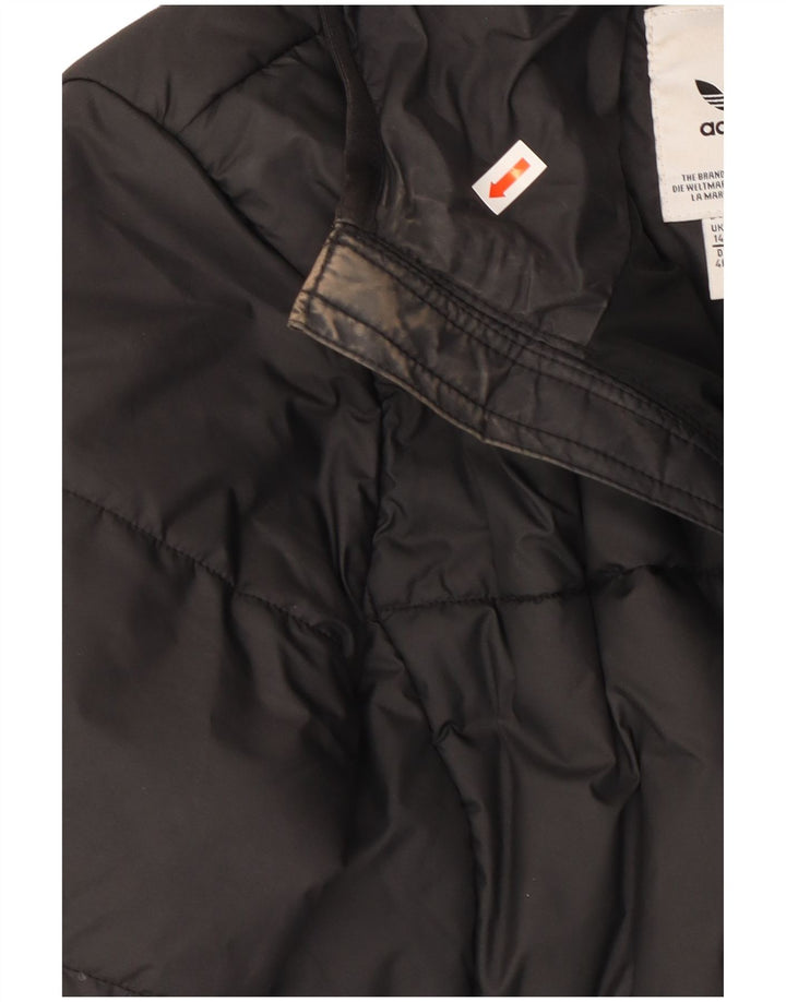 ADIDAS Wattierte Damenjacke mit Kapuze, UK 14, Mittelschwarz, Polyester