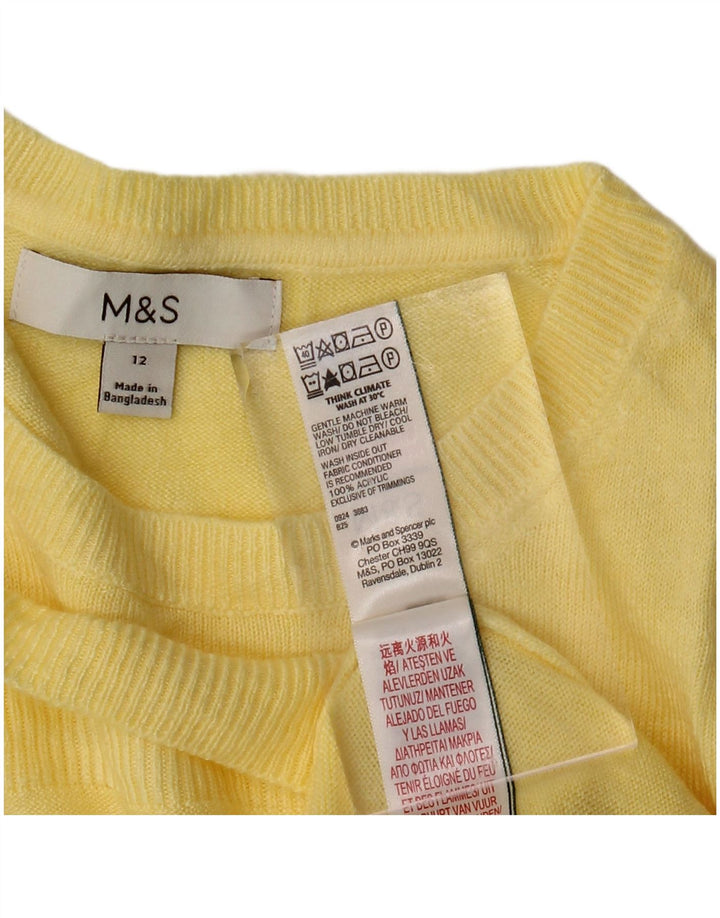 MARKS & SPENCER Damen-Pullover mit Rundhalsausschnitt, Gr. 12, Mittelgelb