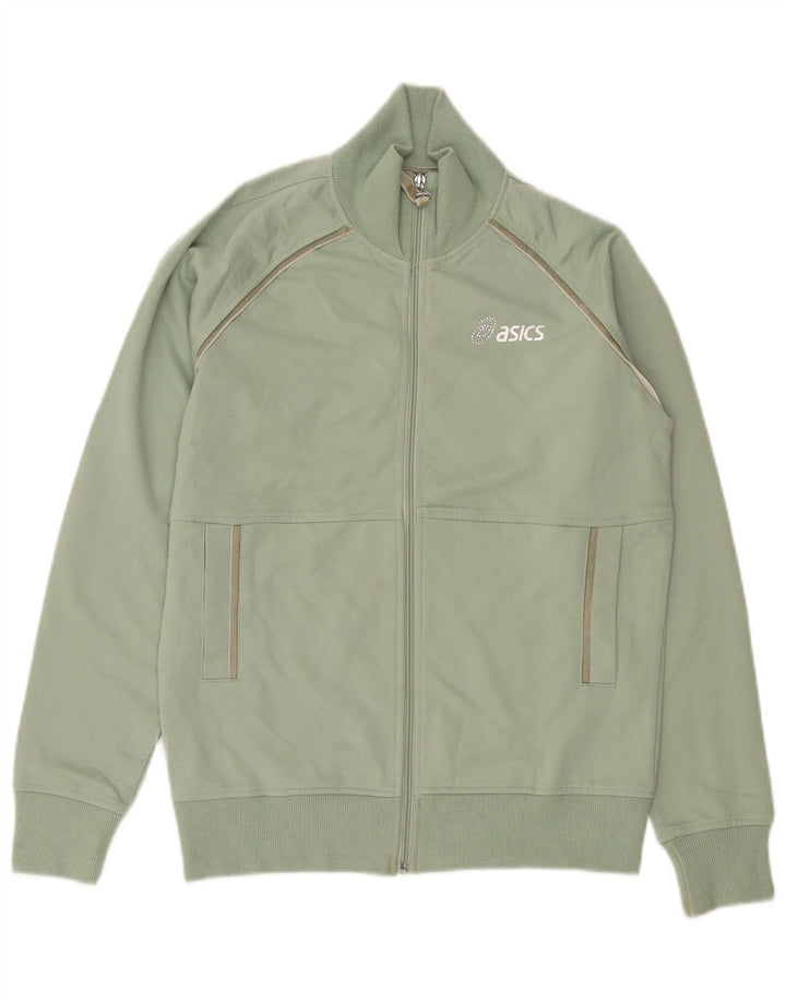 Asics Damen-Trainingsanzug-Top-Jacke, UK 14, mittelgrüne Baumwolle