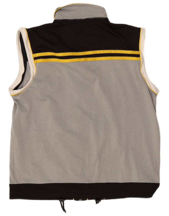Fila Herren-Trainingsanzug, ärmellos, Jacke, groß, graues Farbblock-Polyester