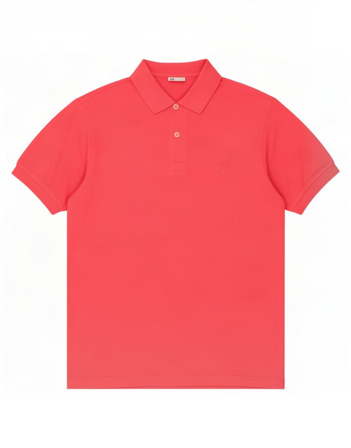 Sergio Tacchini Herren-Poloshirt aus mittelrosa Baumwolle