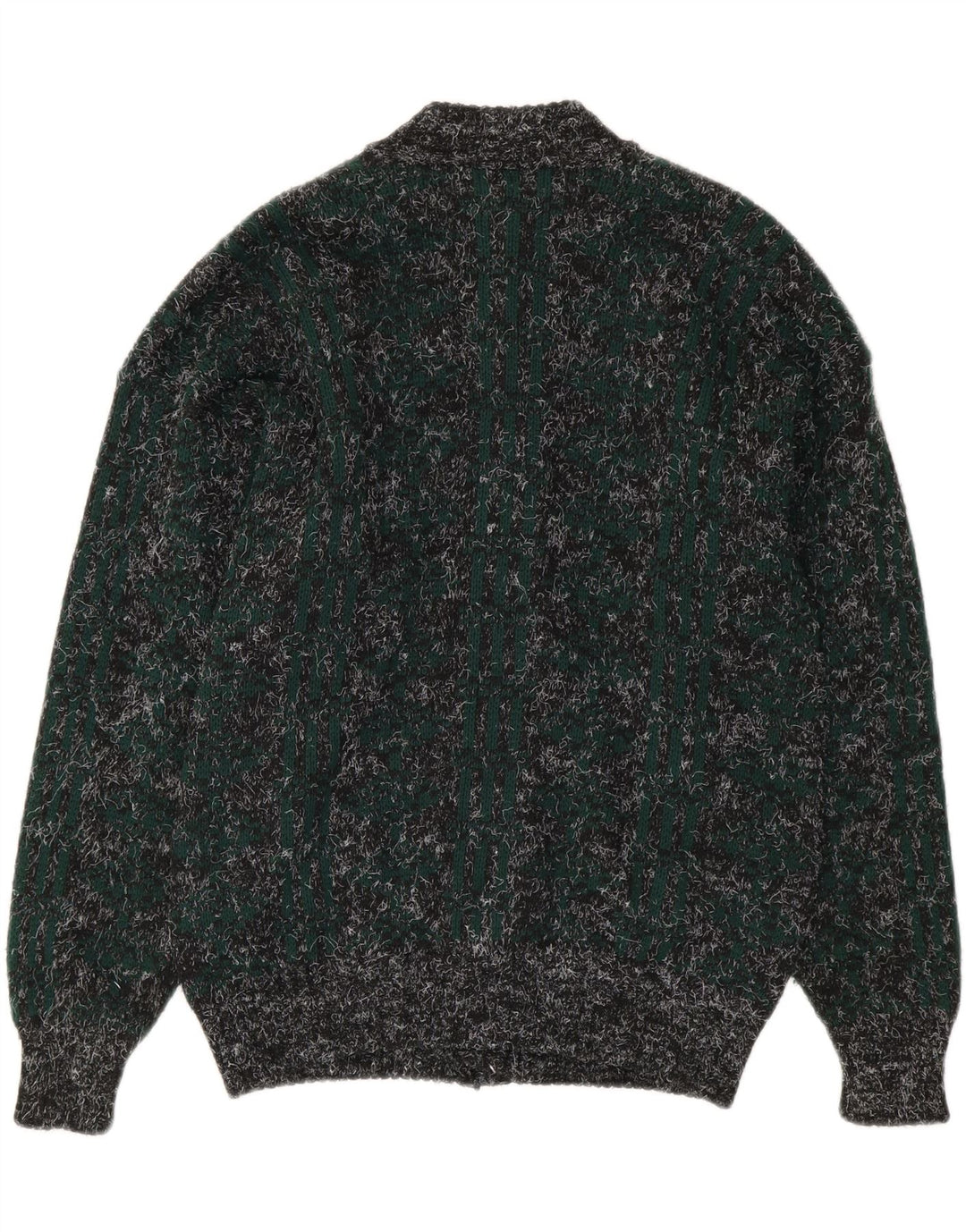 Confezioni Di Lusso Herren-Strickjacke, große, mehrfarbig gesprenkelte Wolle