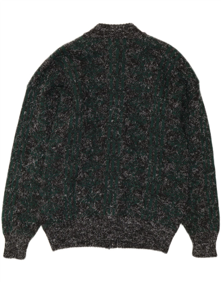 Confezioni Di Lusso Herren-Strickjacke, große, mehrfarbig gesprenkelte Wolle