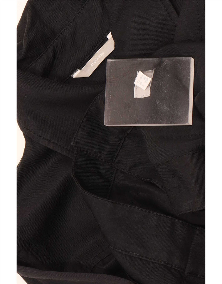 Stefanel Damen 3/4-Ärmel Crop Bomberjacke EU 38 Medium Schwarz