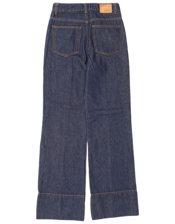 Zara Damen-Jeans mit hoher Taille und weitem Bein, EU 34, 2XS, W24, L32, Marineblau