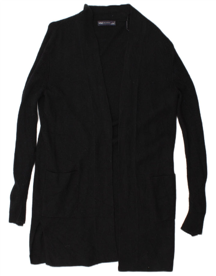 Marks & Spencer Damen Longline Open Cardigan Pullover UK 8 Small Schwarz