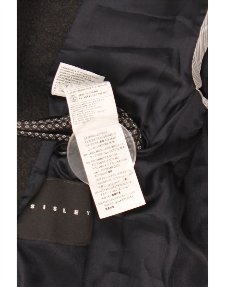 Sisley Herren Pea Coat IT 50 Große schwarze Wolle