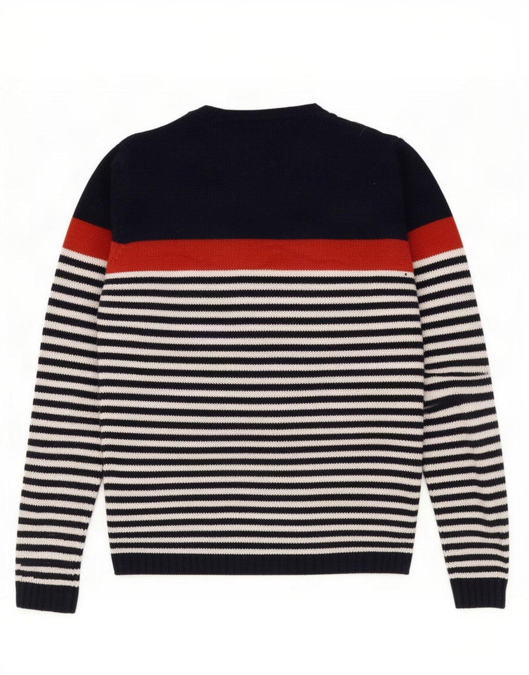 Zara Herren-Pullover mit U-Boot-Ausschnitt, mittelgroß, marineblau gestreift
