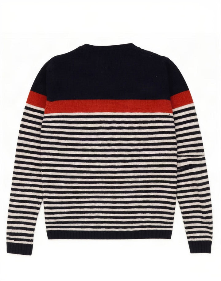 Zara Herren-Pullover mit U-Boot-Ausschnitt, mittelgroß, marineblau gestreift