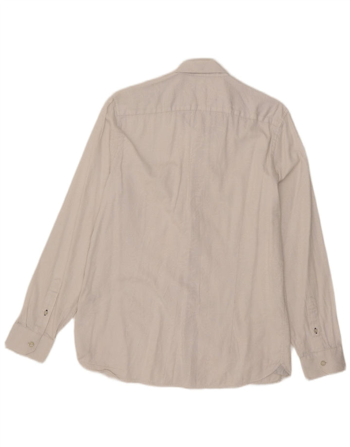 Ted Baker Herrenhemd, Größe 4, groß, weiße Paisley-Baumwolle
