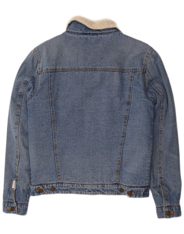 Flatbush Damen Übergroße Sherpa-Jeansjacke UK 10 Small Blau Polyester