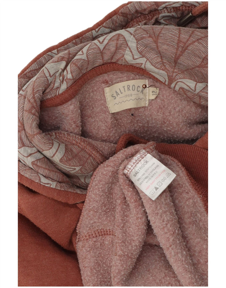 SALTROCK Damen-Kapuzenpullover mit Grafik, UK 12, mittlere kastanienbraune gefleckte Baumwolle