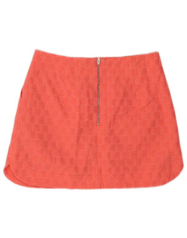 Topshop Damen Minirock UK 10 Small W28 Rosa geometrisches Polyester