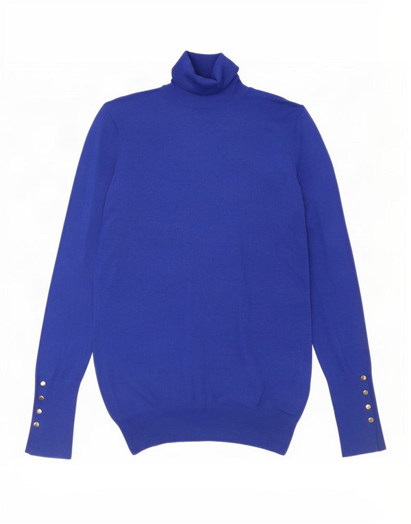 Rollkragenpullover für Damen von Zara, Gr. 10, Größe S, blau, Viskose