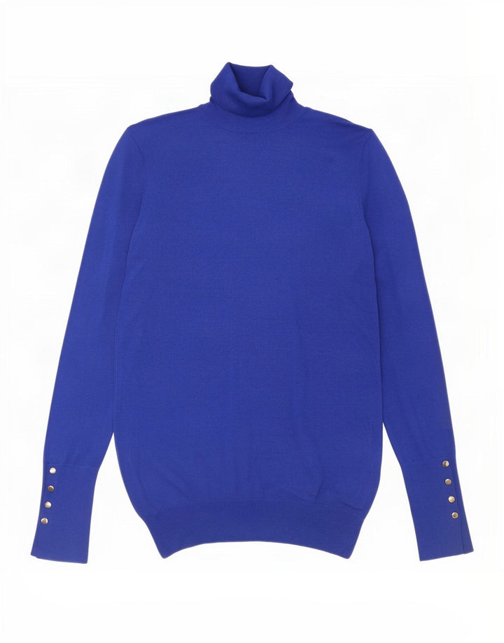 Rollkragenpullover für Damen von Zara, Gr. 10, Größe S, blau, Viskose