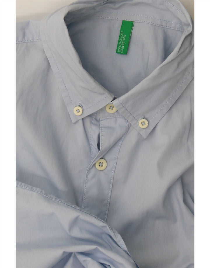 Benetton Herrenhemd Mittelblau