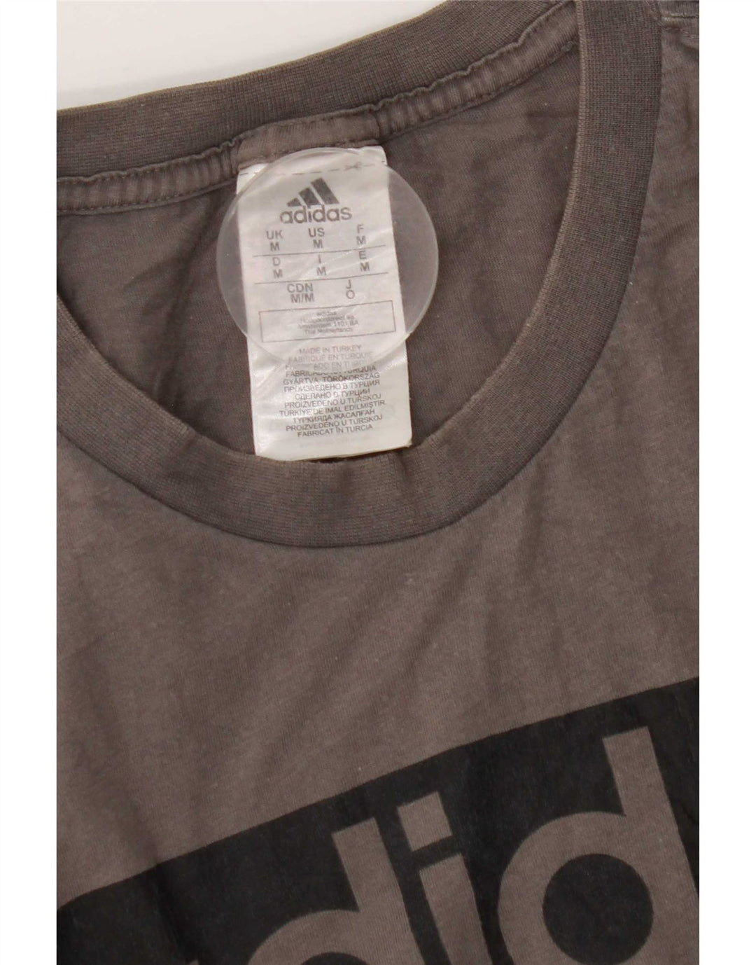 Adidas Herren Grafik-T-Shirt aus mittelgrauer Baumwolle