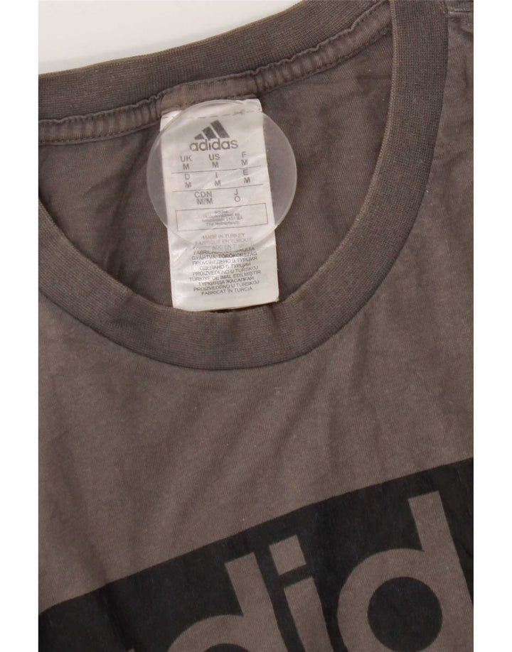 Adidas Herren Grafik-T-Shirt aus mittelgrauer Baumwolle