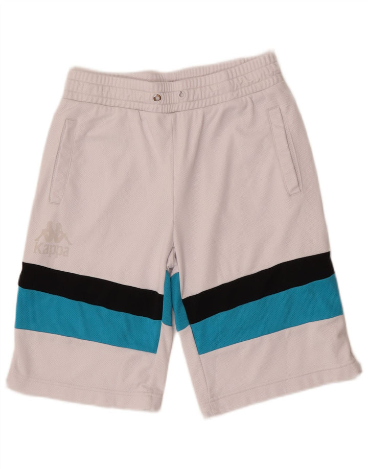 Kappa Herren-Sportshorts, Größe S, Weiß, Farbblock