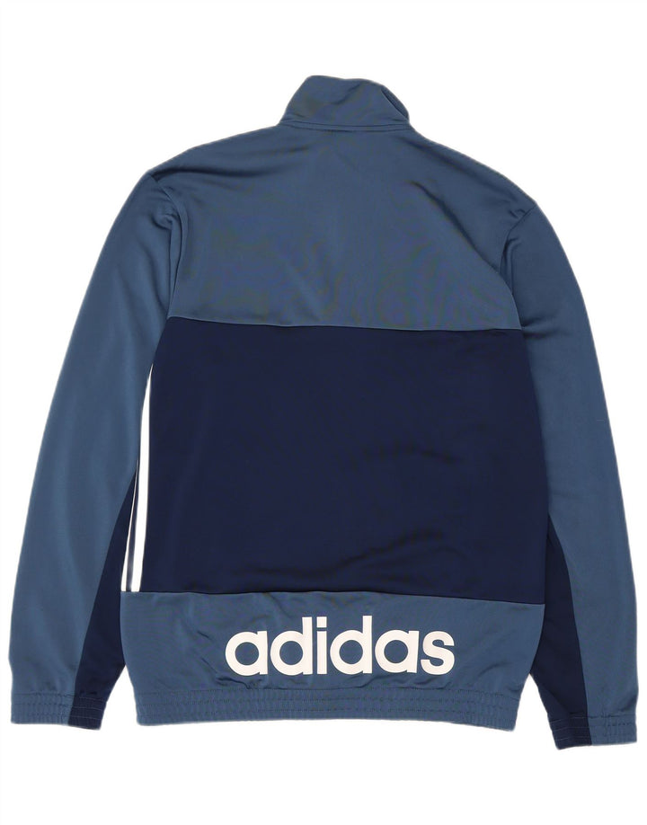 Adidas Herren-Trainingsanzugoberteil mit Grafik, UK 40/42, mittelblau, Farbblock