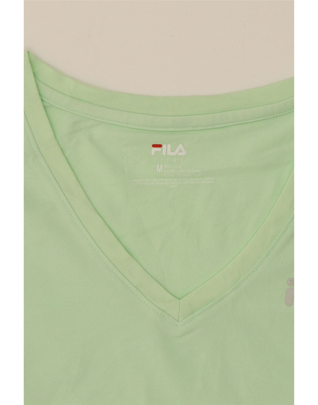 FILA Womens T-Shirt Top UK 12 Medium Green Polyester Vintage Fila and Second-Hand Fila from Messina Hembry 