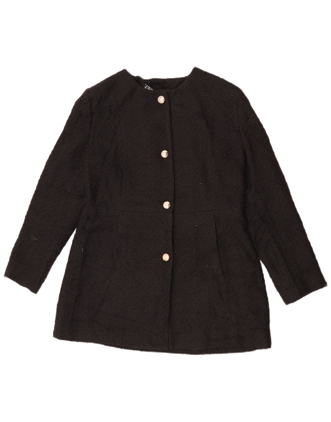 Zara Damen 4-Knopf-Blazerjacke UK 18 XL Schwarz