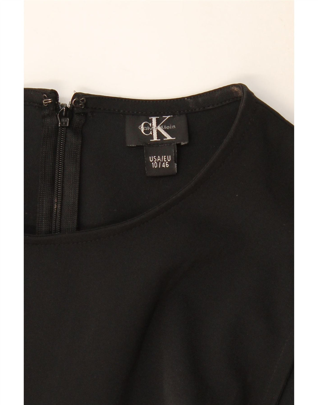 CALVIN KLEIN Damen Ärmelloses Etuikleid US 10 Large Schwarz