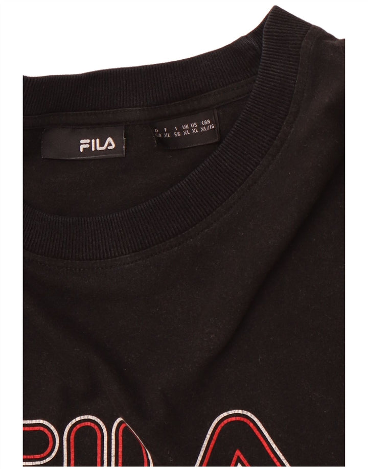 FILA Herren Grafik T-Shirt Top XL Schwarz