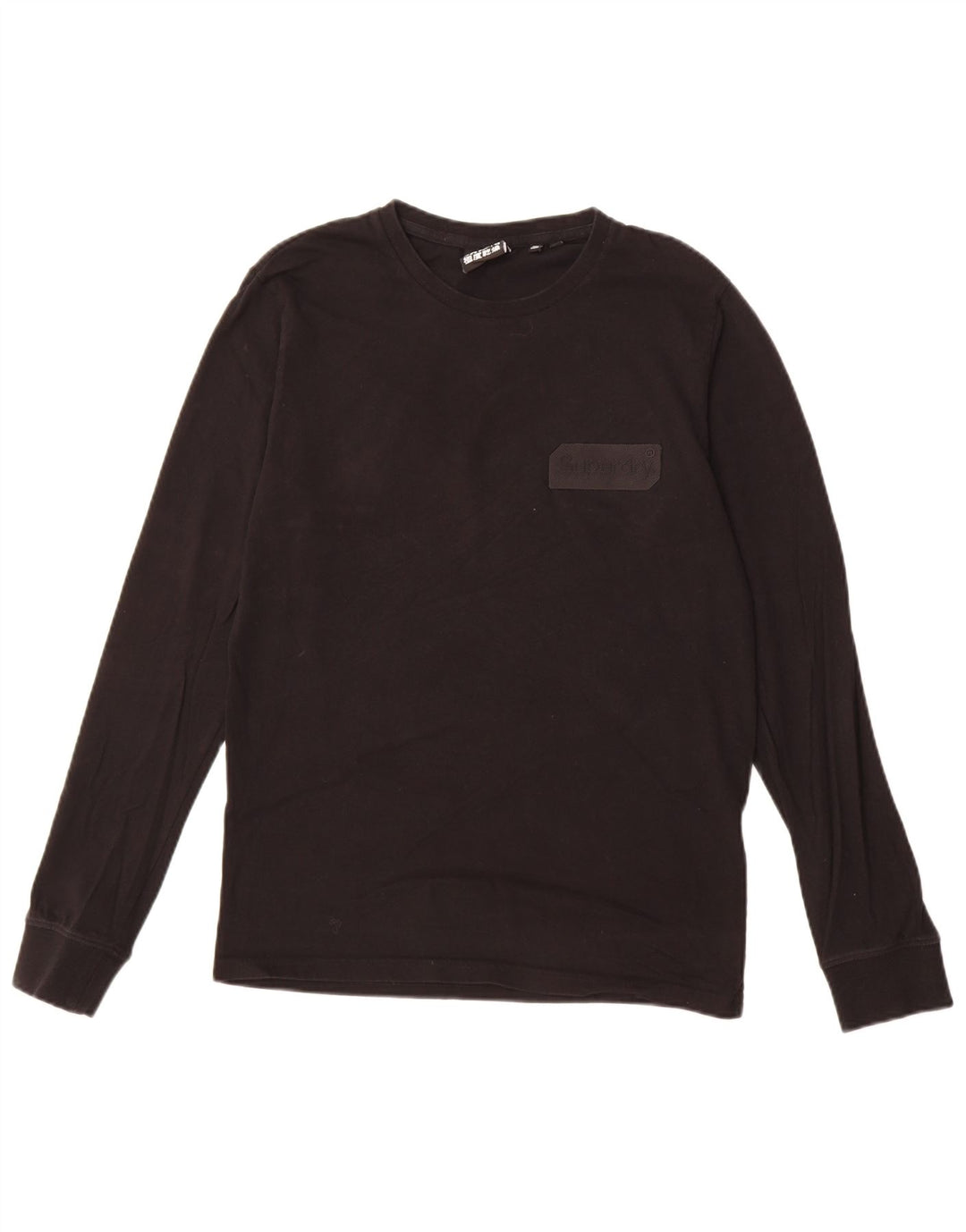 SUPERDRY Mens Top Long Sleeve Medium Black Cotton