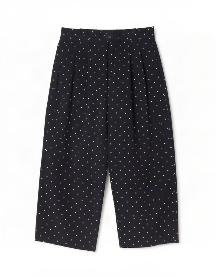 Zara Damen Capri-Hose mit Pegged, Größe S, W26, L20, marineblau geflecktes Polyester
