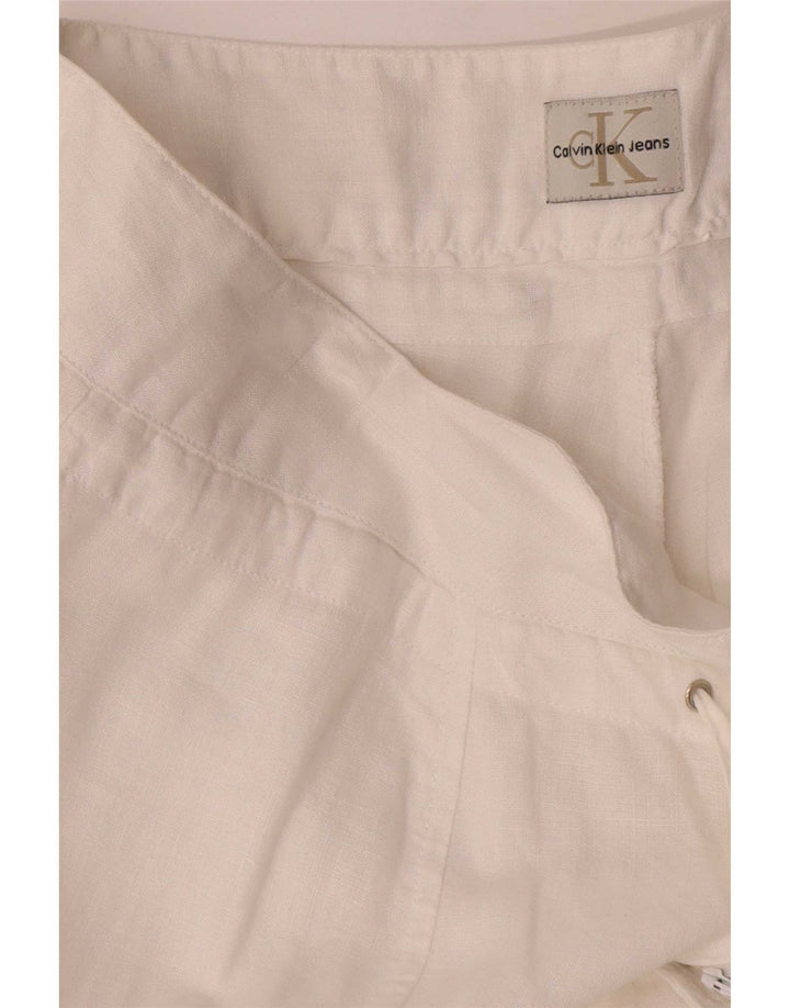 Calvin Klein Damen Cargohose mit weitem Bein, W36 L34, Weiß