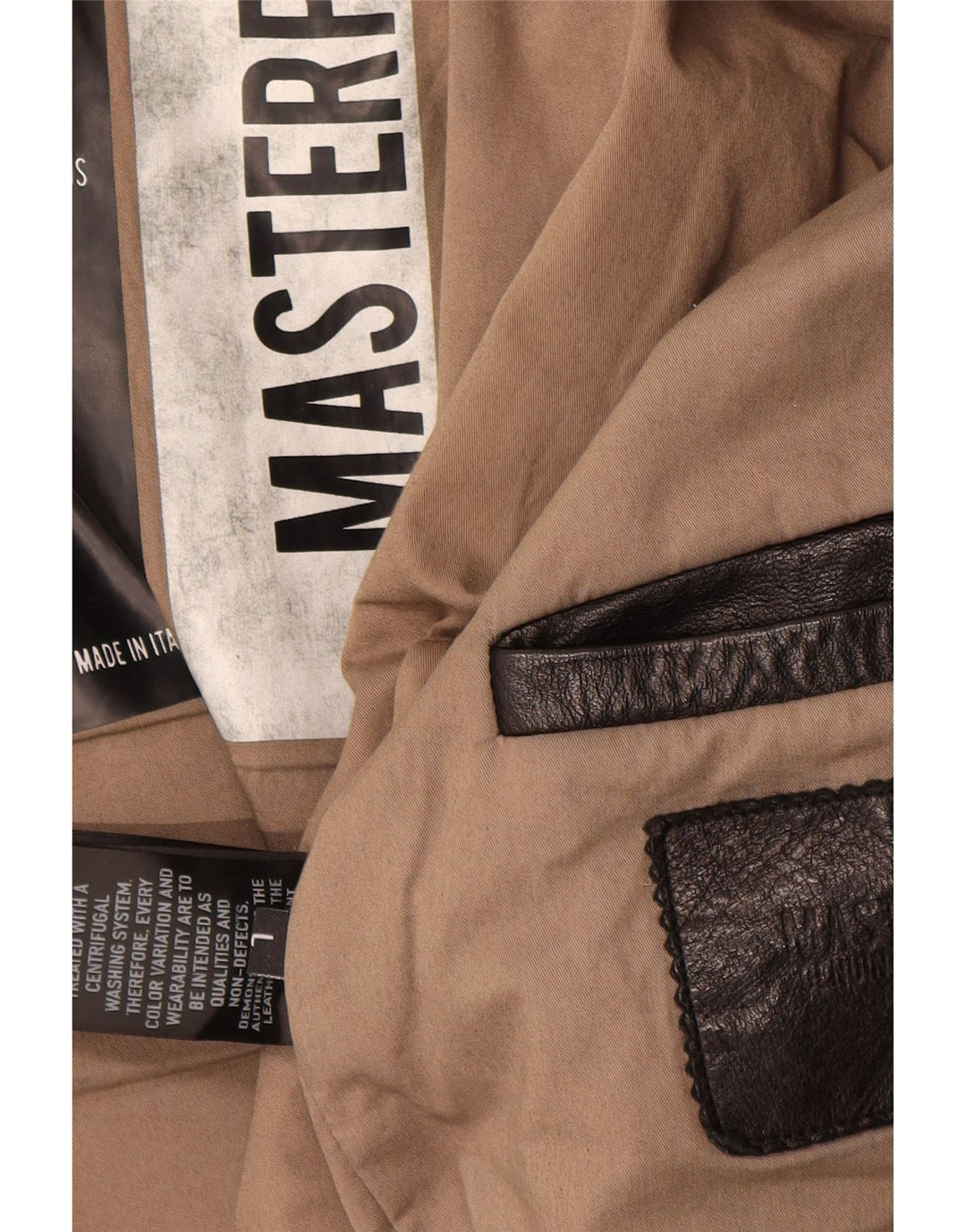 Masterpelle Herren-Leder-Racer-Jacke, UK 40, großes schwarzes Leder