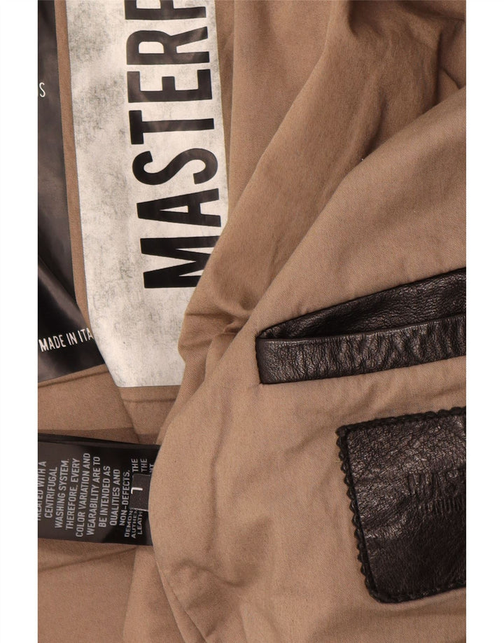 Masterpelle Herren-Leder-Racer-Jacke, UK 40, großes schwarzes Leder