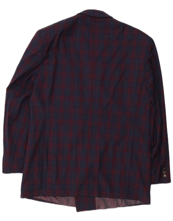 Policarpo Herren-Blazer, zweireihig, Gr. 40, groß, marineblau, kariert