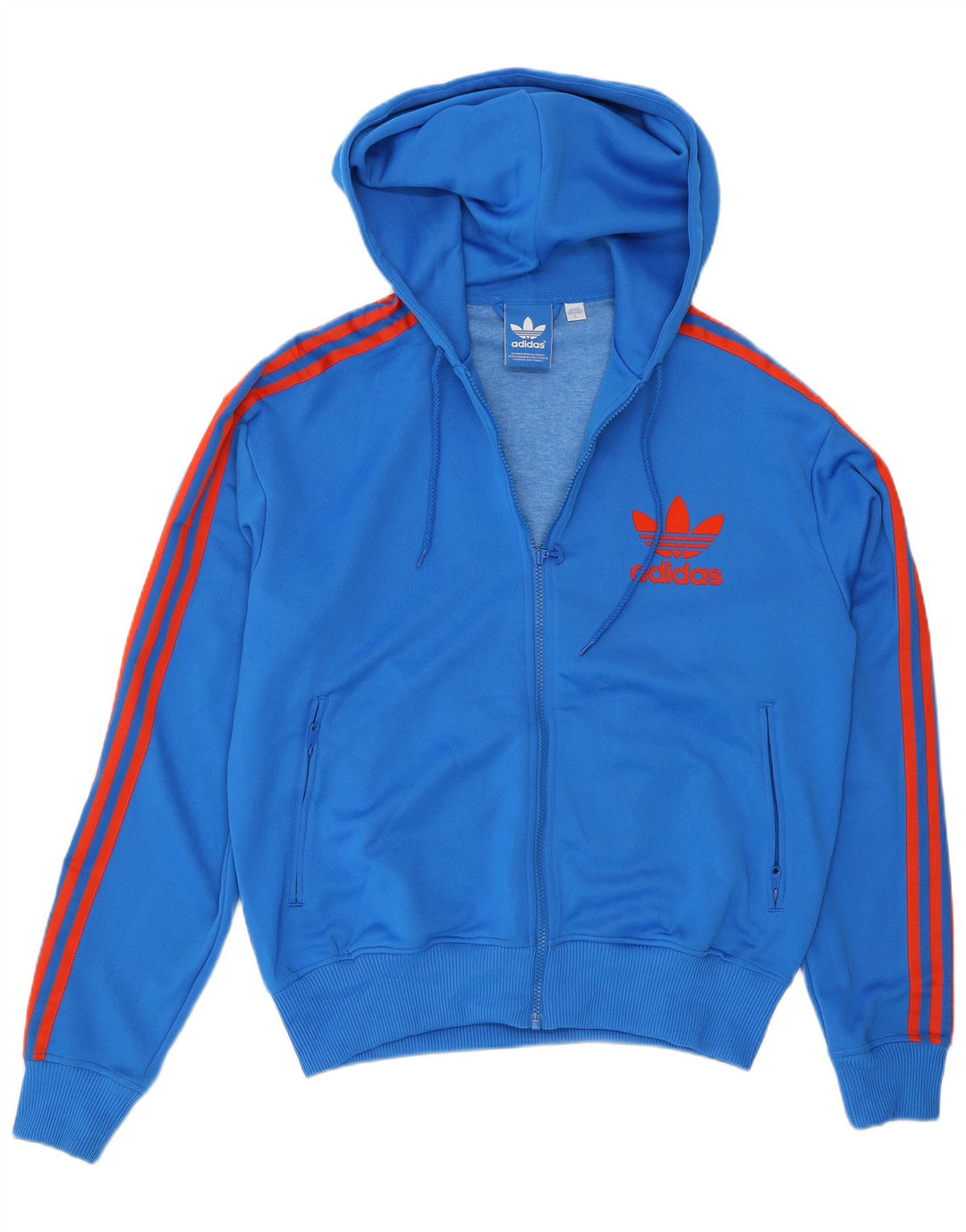 Adidas Herren-Kapuzenpullover mit Reißverschluss, groß, blau, Polyester