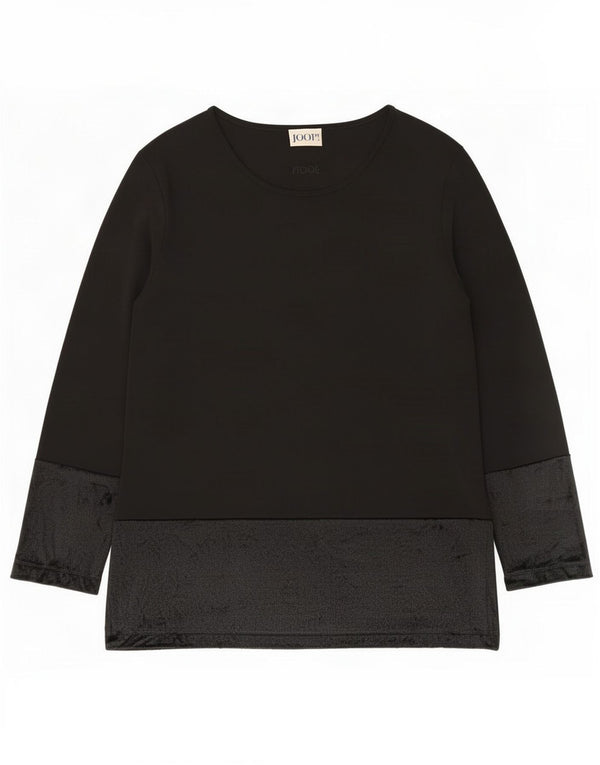 Joop Damen Top Langarm IT 46 Large Schwarz Viskose