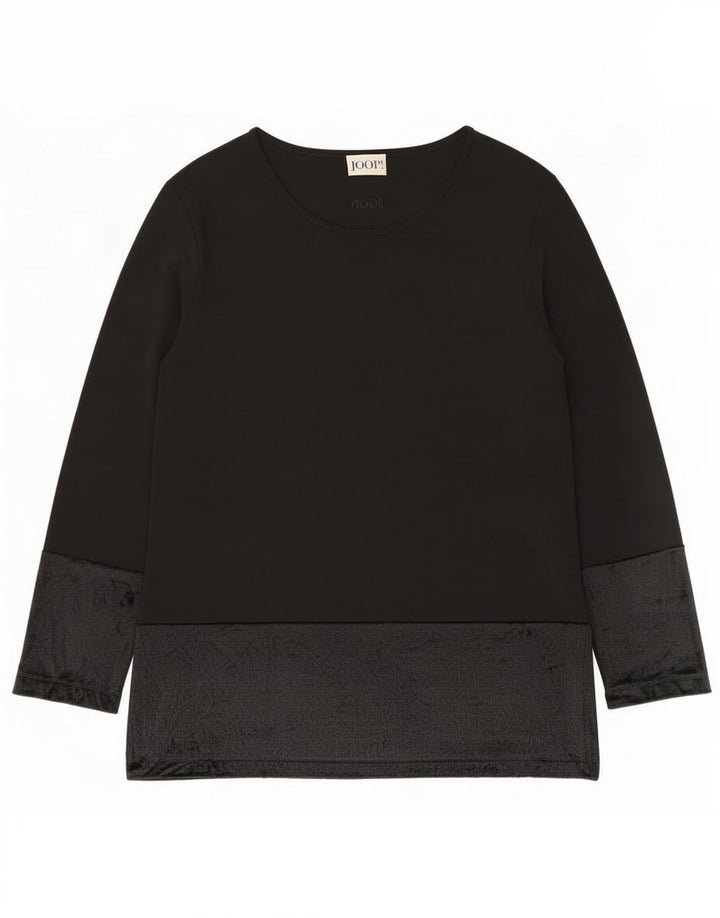 Joop Damen Top Langarm IT 46 Large Schwarz Viskose