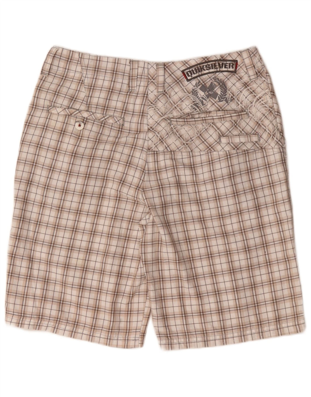 Quiksilver Herren-Chinoshorts mit Grafik, mittelgroß, W32, beige kariertes Polyester