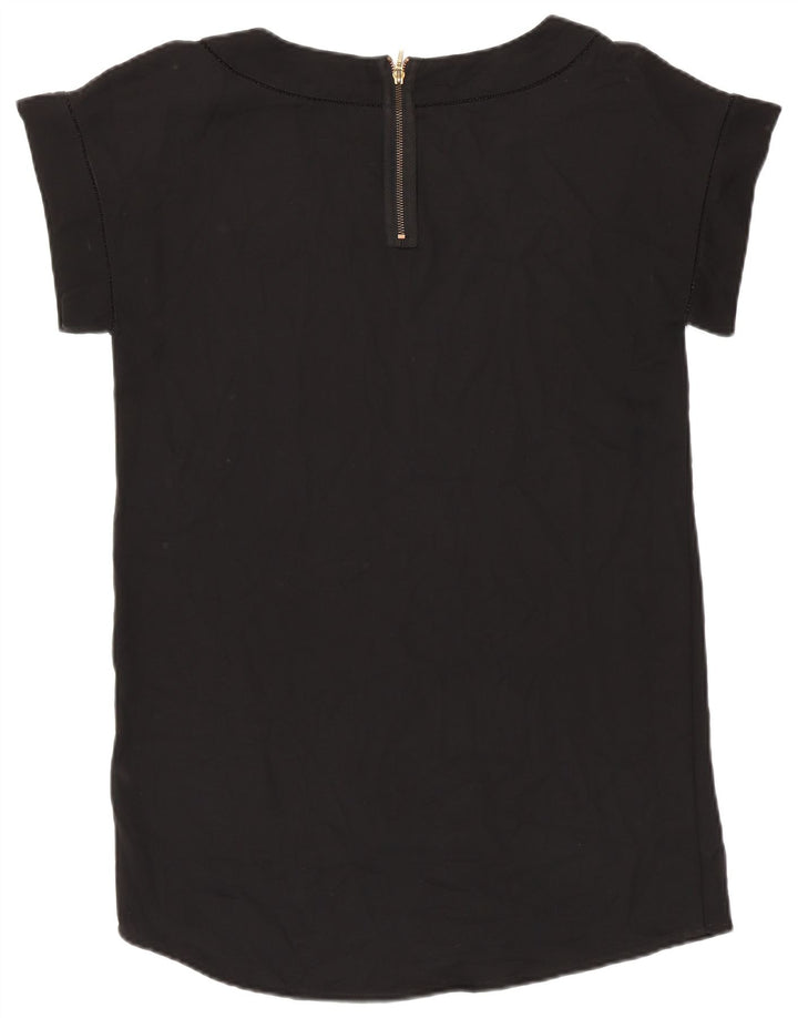 ZARA Damen Bluse Top UK 16 Large Schwarz