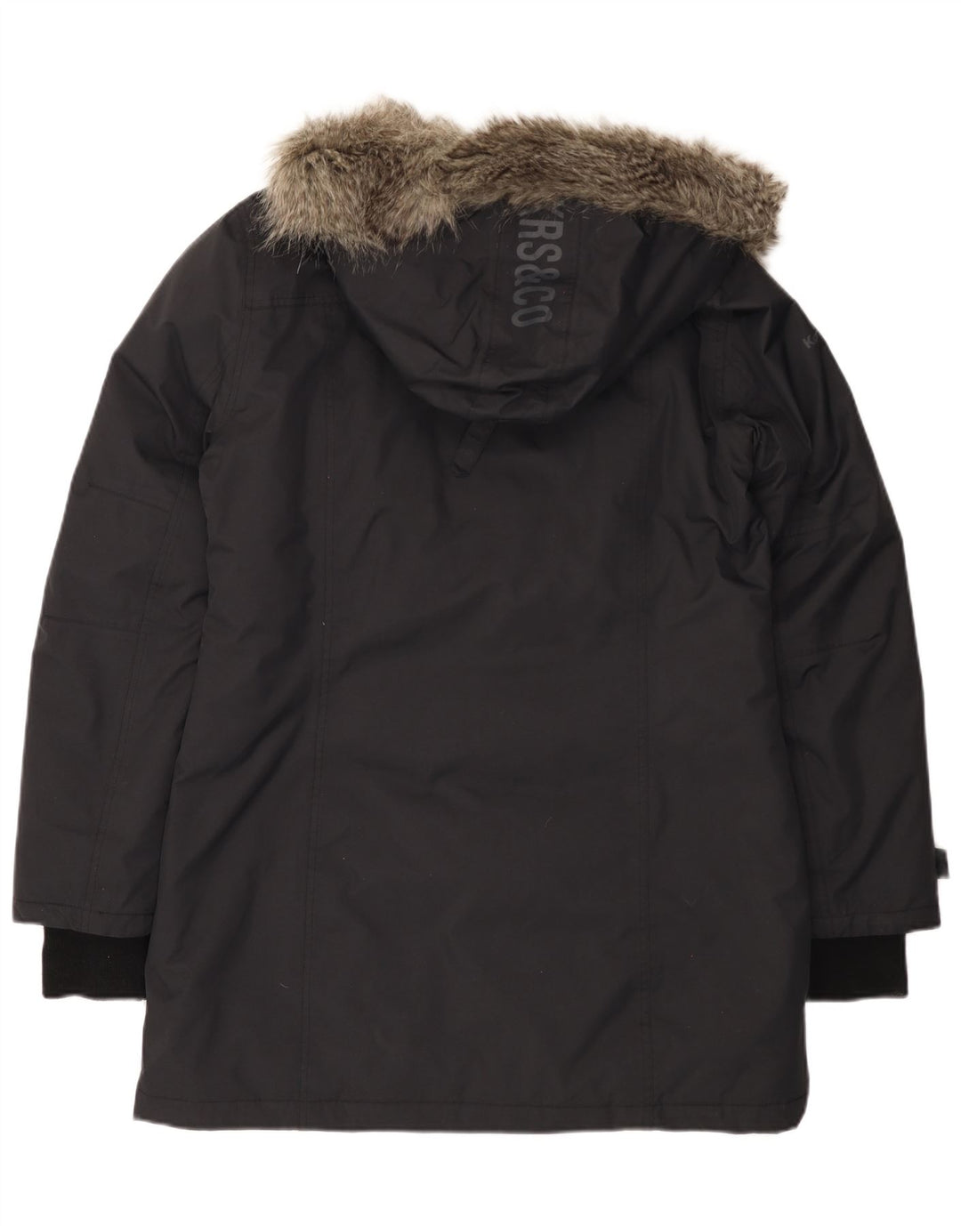 Kangaroos Damen-Windbreaker-Mantel mit Kapuze, UK 16, Größe L, Schwarz