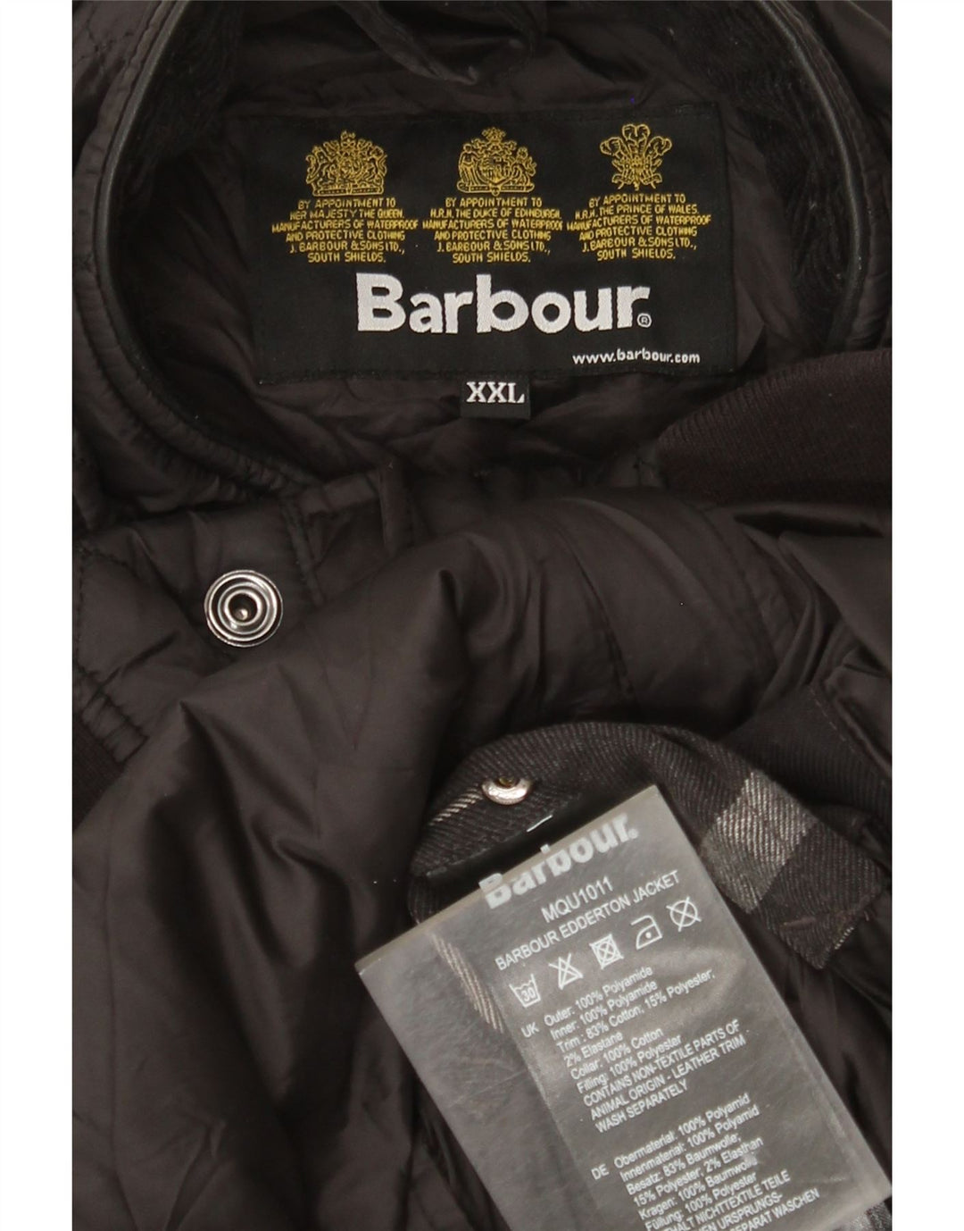 Barbour Herren Steppjacke UK 44 2XL Schwarz Polyamid