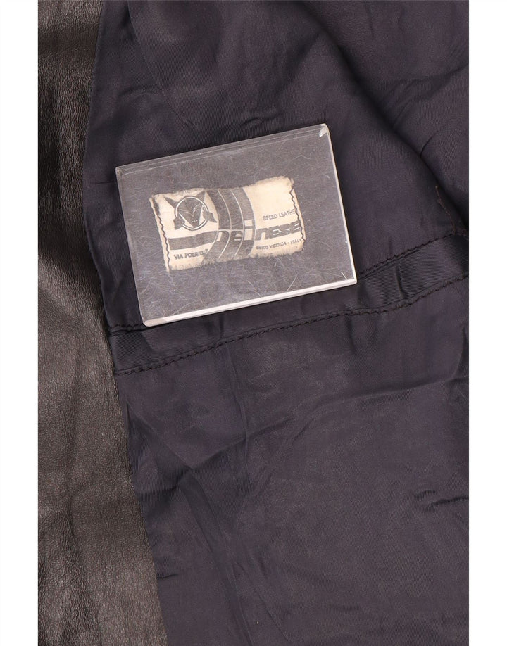 Dainese Damen Biker-Lederjacke UK 14 Mittelschwarzes Leder